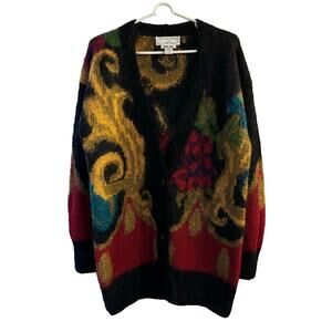 Collections by Michelle Stuart Hand Knit Mohair Wool Oversized Cardigan Small